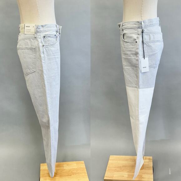 Agolde Pieced '90s Pinch Waist Jeans in Coin/Lace Recycled LeatherSize 28 NWT - Picture 3 of 16